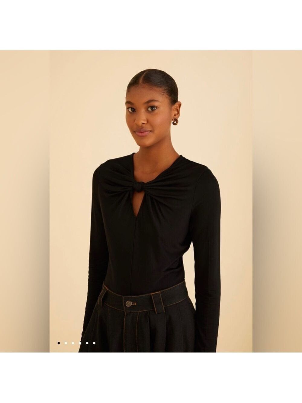 Farm Rio Black Long Sleeve Bodysuit